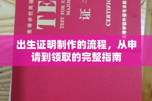 射阳出生证明制作的流程，从申请到领取的完整指南